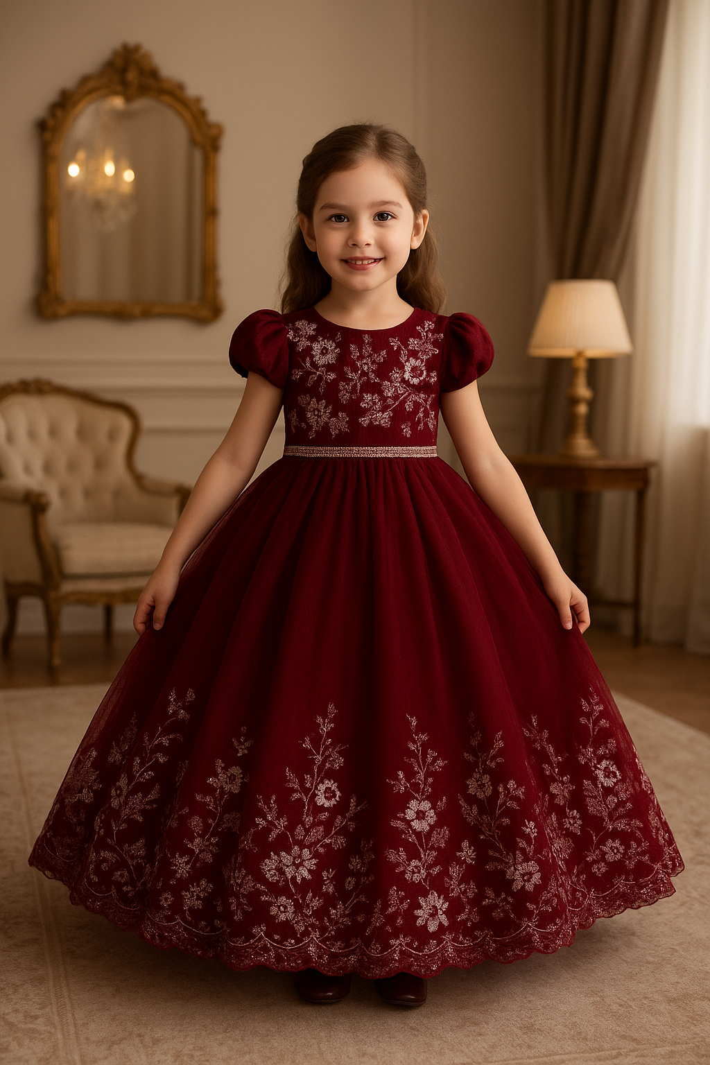 Maroon Satin Maxi Dress