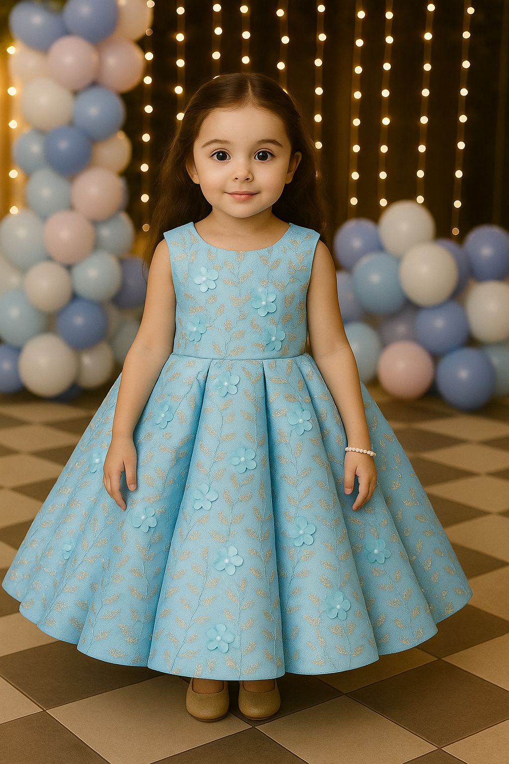 Bridal 3D Flower Ballgown