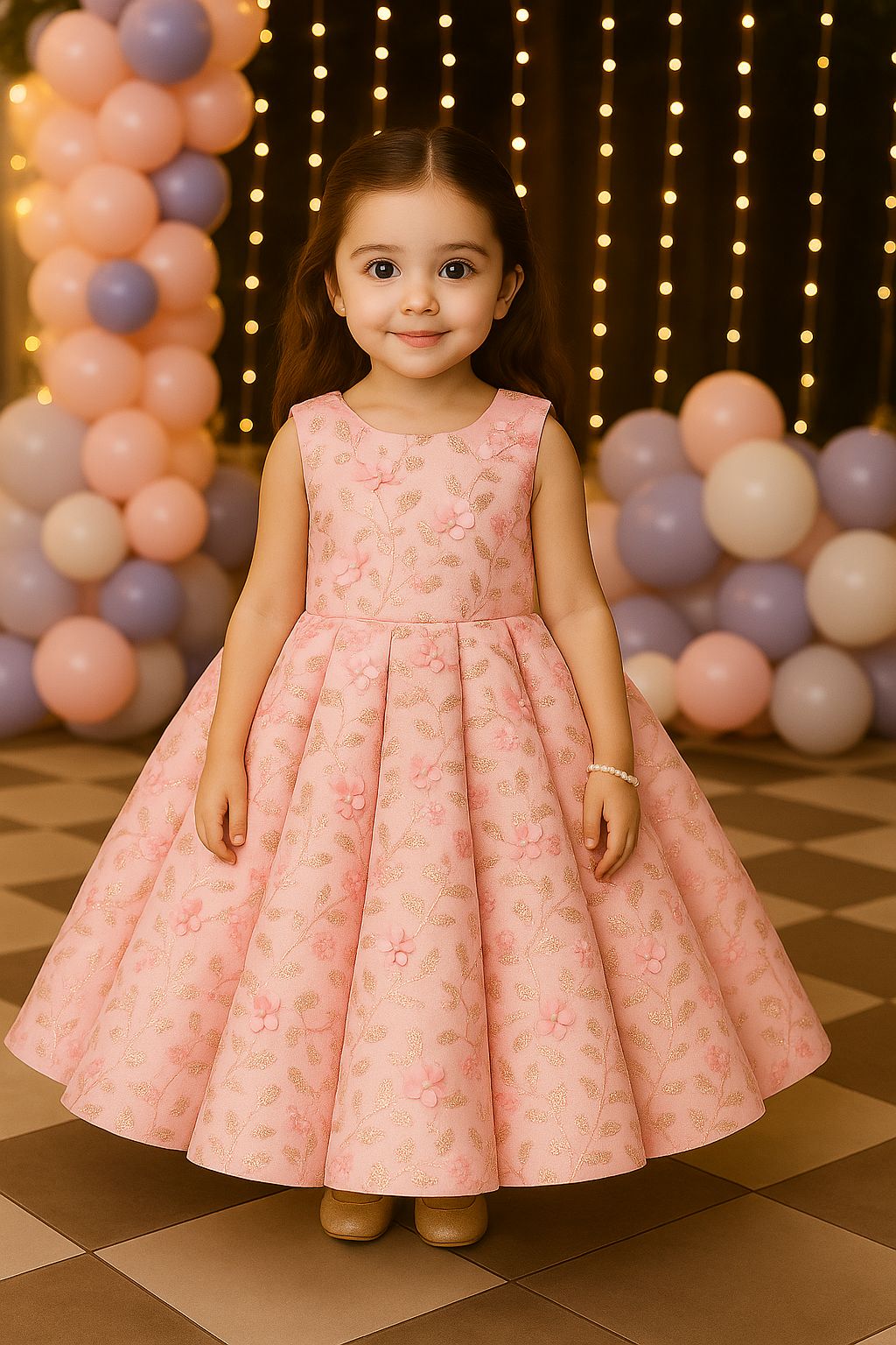 Bridal 3D Flower Ballgown