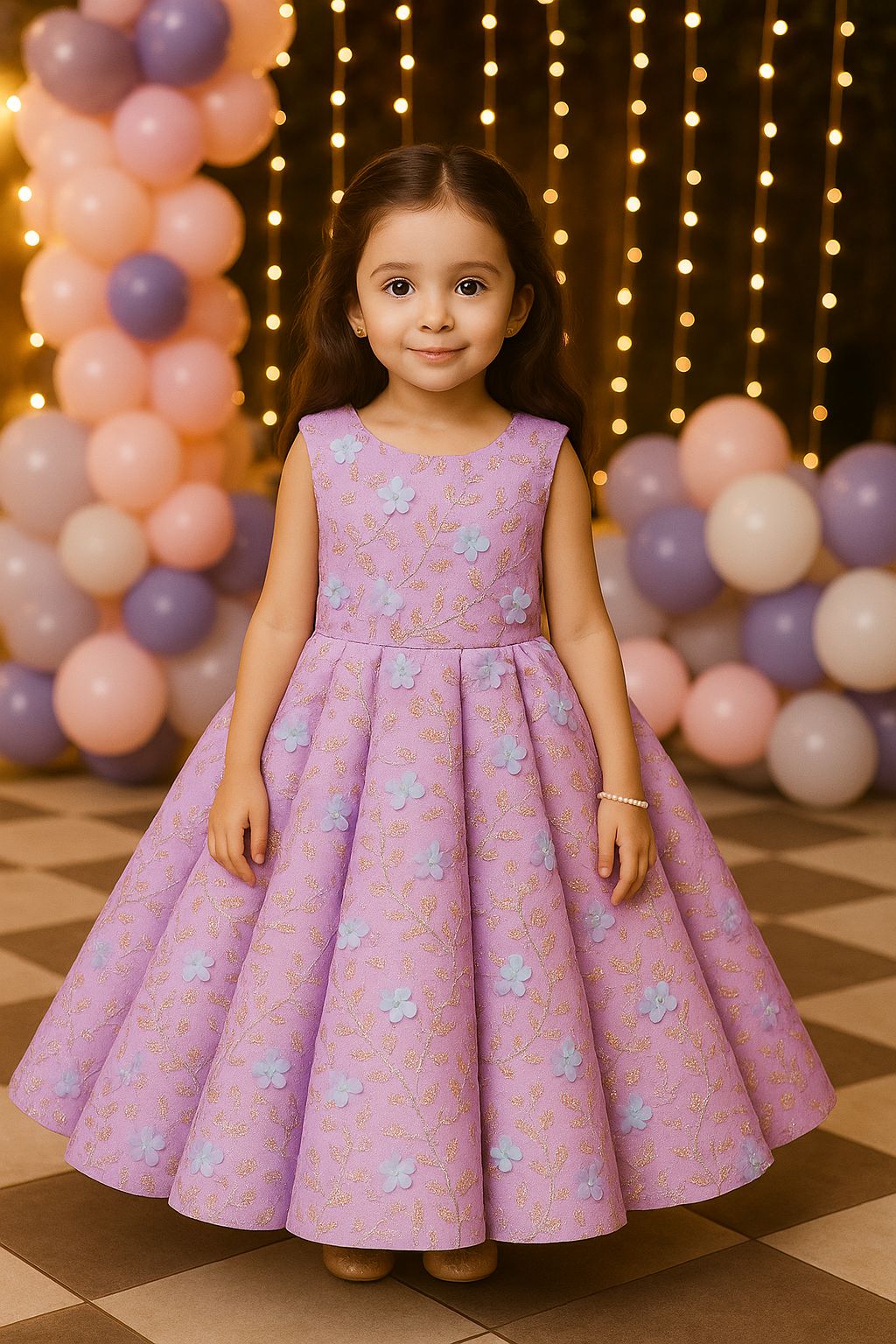 Bridal 3D Flower Ballgown