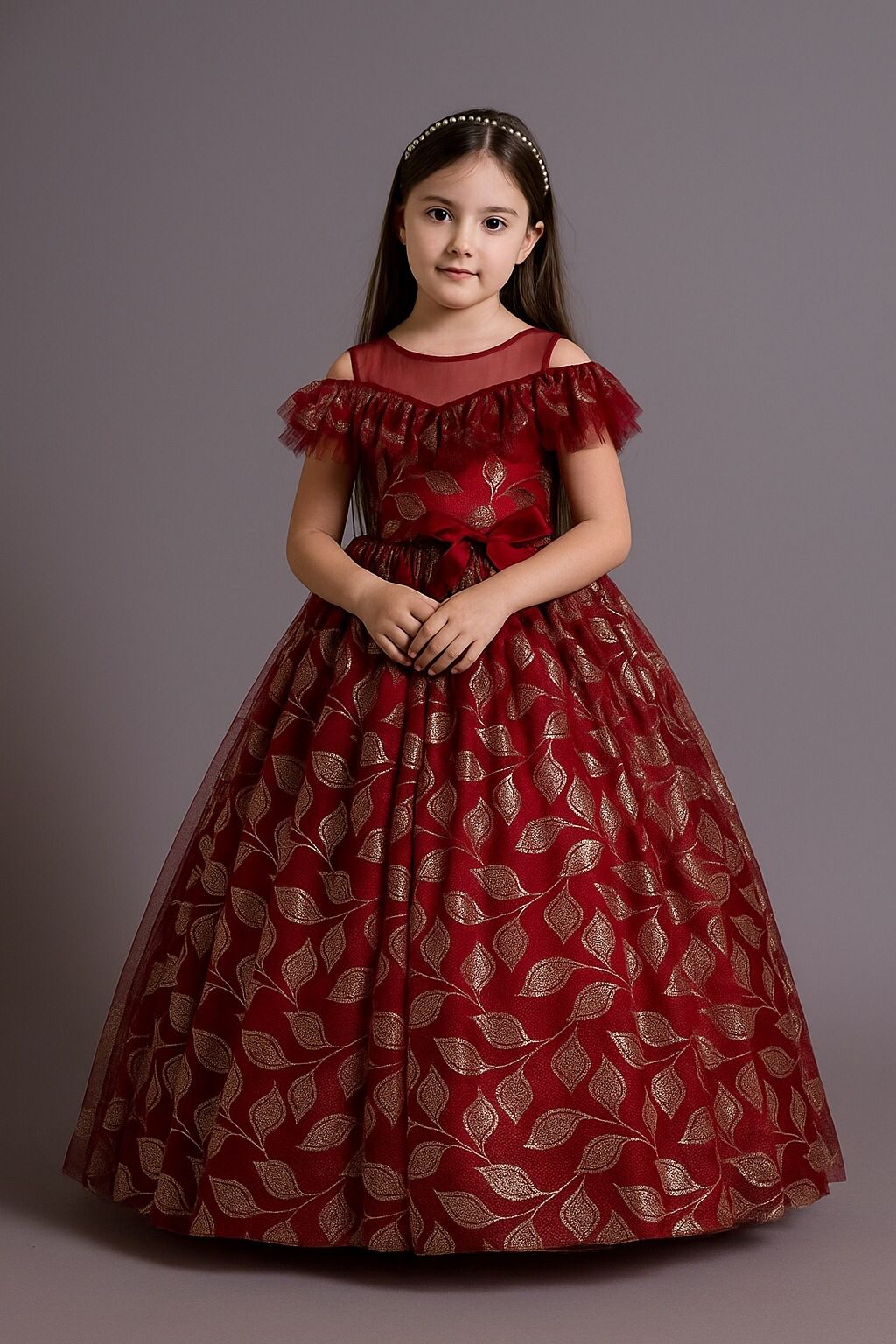 Drop Shoulder Maroonish Frock