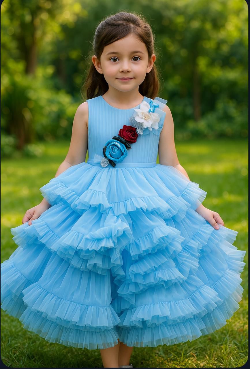 Flowers Ruffle Dress