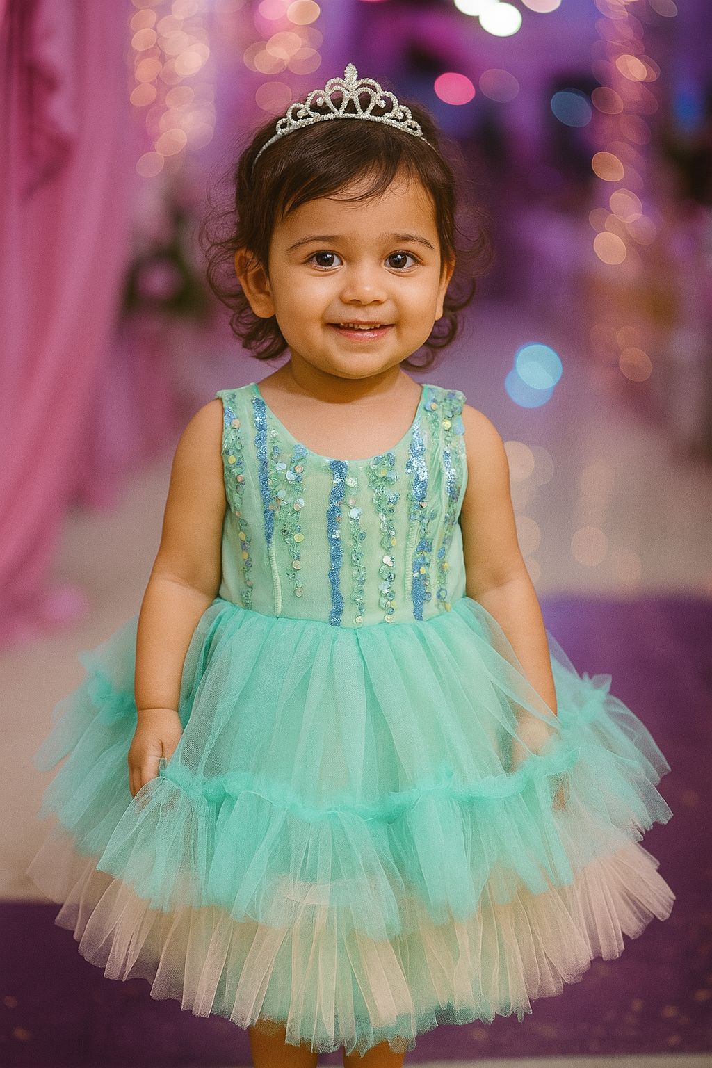 Multi Sequence frill frock