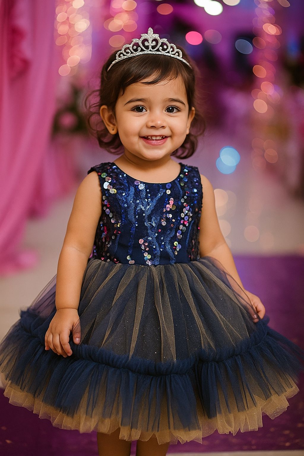 Multi Sequence frill frock