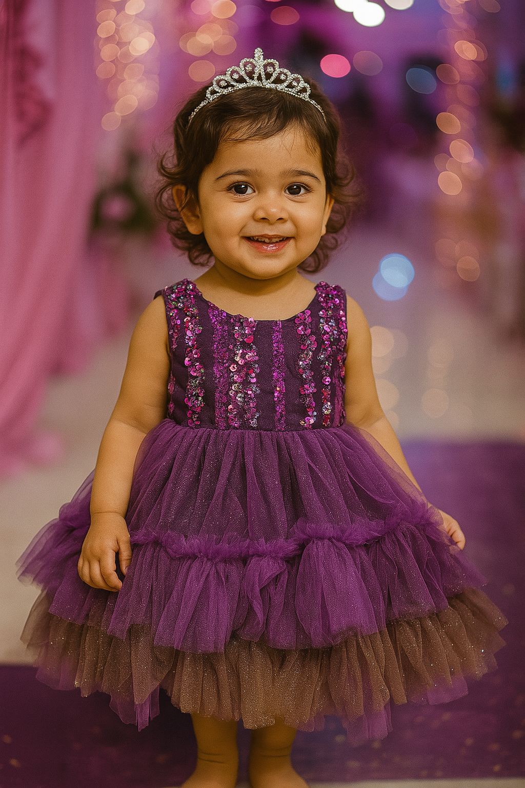 Multi Sequence frill frock