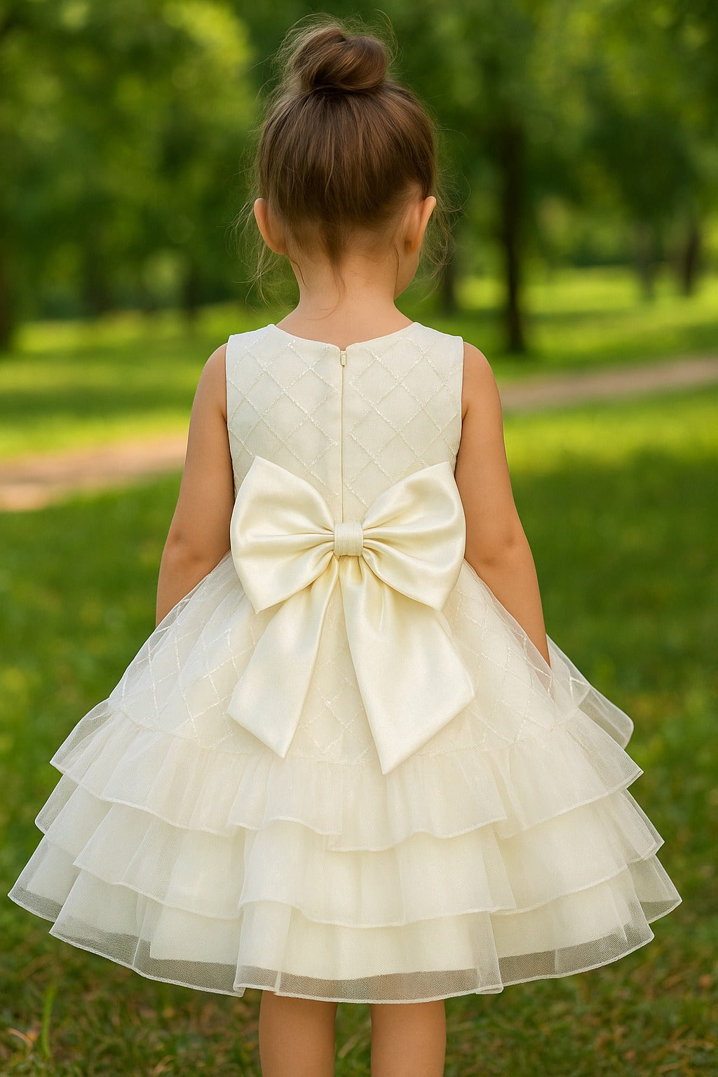 White Emerald Pearls Frock