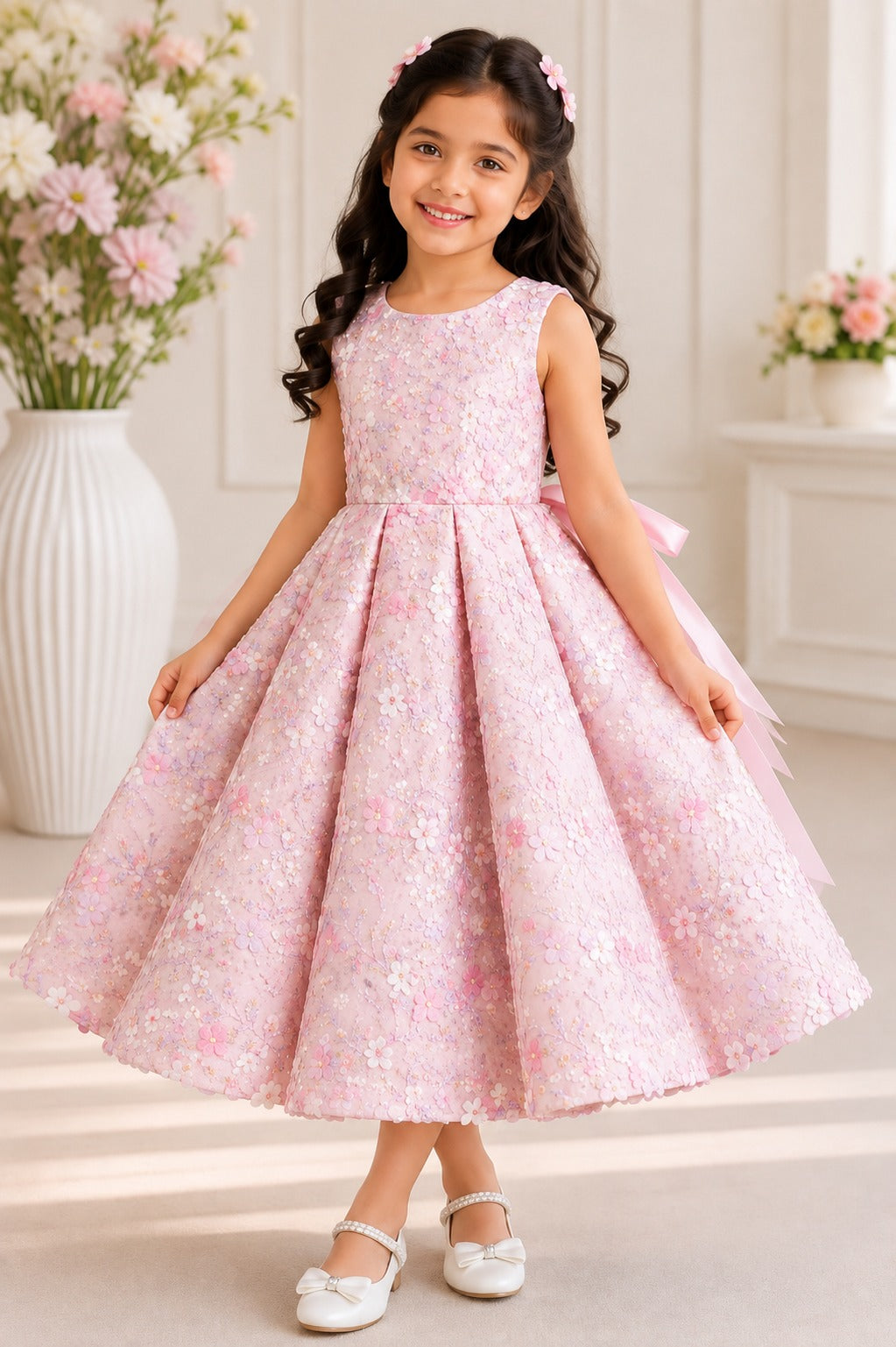 Bridal 3D Flower Ballgown
